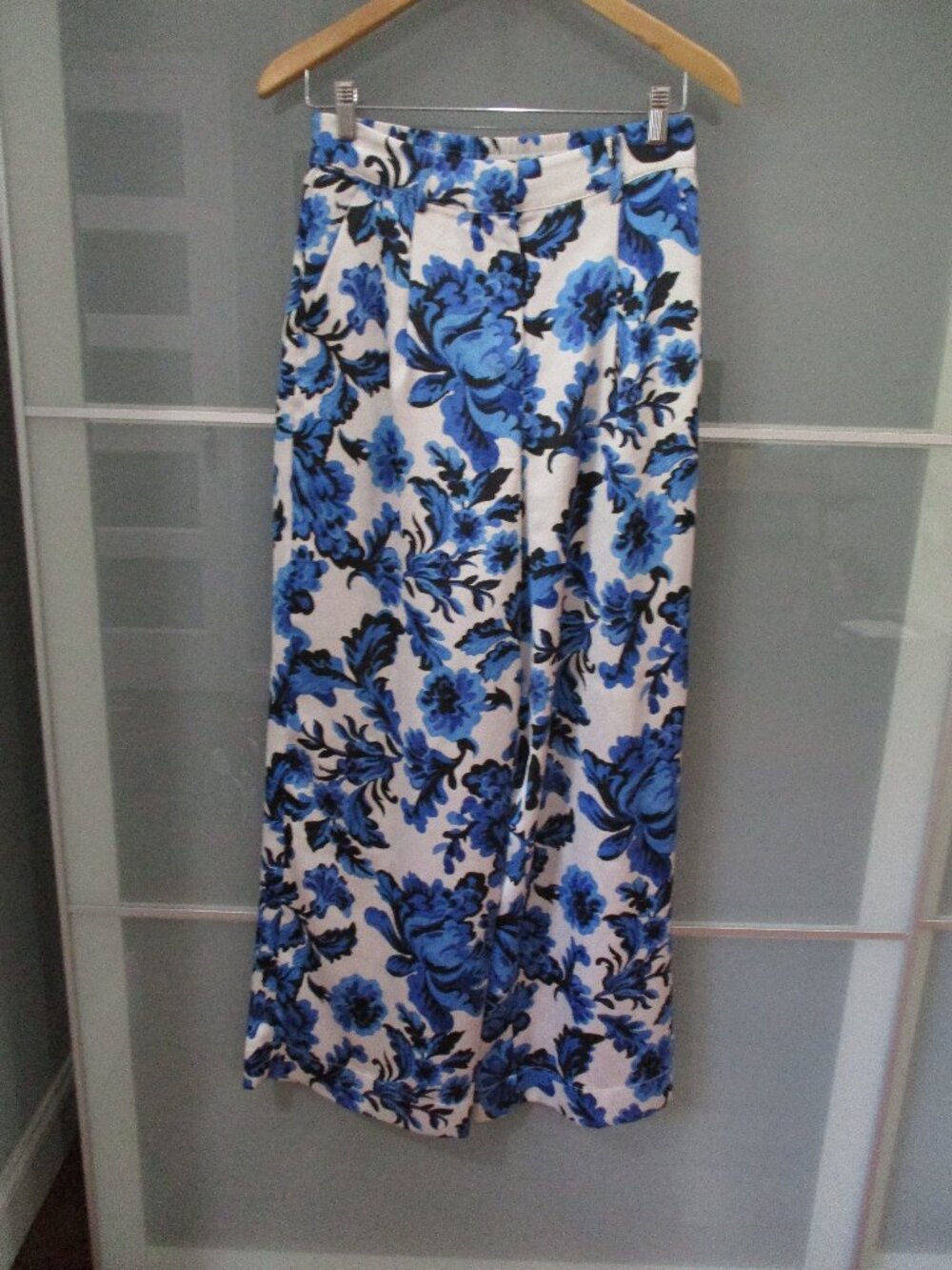 Christian Lacroix Wide Leg High Waist Floral Print Pleated Pants